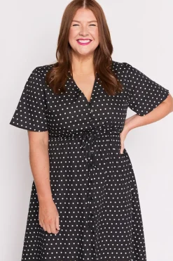 Lorraine Designs Casual Dresses | Fit & Flare Dresses*Marley Cotton Black Spot Dress