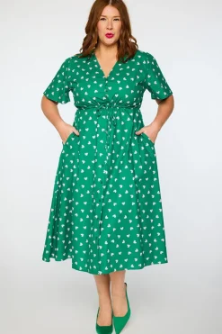 Lorraine Designs Casual Dresses | Fit & Flare Dresses*Marley Cotton Green Cupid Dress