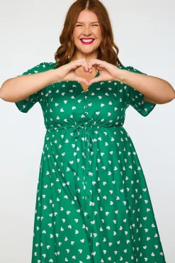 Lorraine Designs Casual Dresses | Fit & Flare Dresses*Marley Cotton Green Cupid Dress