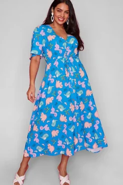 Lorraine Designs Casual Dresses | Fit & Flare Dresses*Marley Dino Print Dress