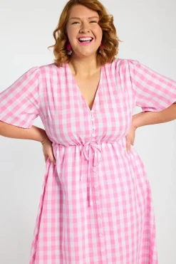Lorraine Designs Casual Dresses | Fit & Flare Dresses*Marley Gingham Pink Dress