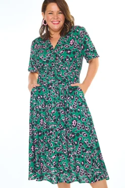 Lorraine Designs Casual Dresses | Fit & Flare Dresses*Marley Green Leopard Dress