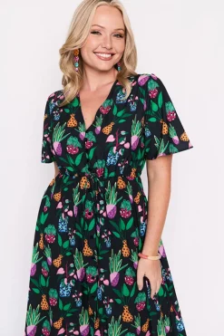 Lorraine Designs Casual Dresses | Fit & Flare Dresses*Marley Inky Plants Dress