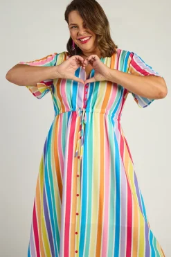 Lorraine Designs Casual Dresses | Fit & Flare Dresses*Marley LPD Candy Stripe Dress