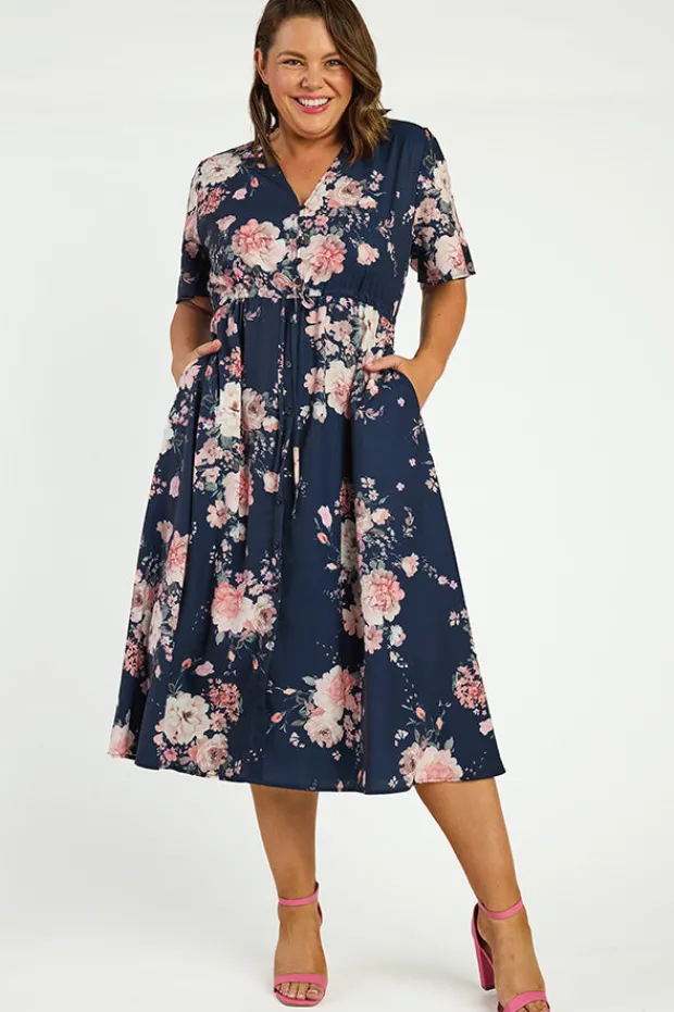 Lorraine Designs Midi Dresses | Casual Dresses*Marley Navy Floral Dress