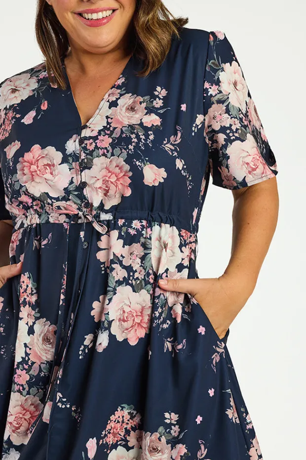 Lorraine Designs Midi Dresses | Casual Dresses*Marley Navy Floral Dress