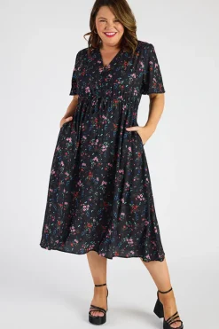 Lorraine Designs Casual Dresses | Fit & Flare Dresses*Marley Red Posies Dress