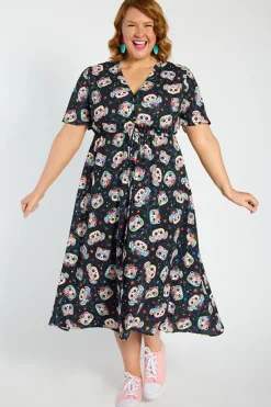 Lorraine Designs Casual Dresses | Fit & Flare Dresses*Marley Sugar Skull Pets Dress