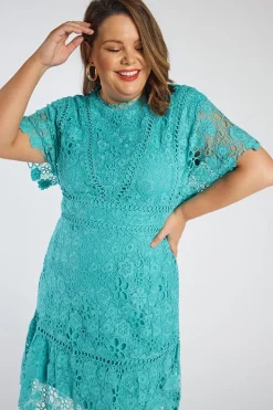 Lorraine Designs Bridesmaid Dresses | Knee Length Dresses*Melanie Sea Foam Lace Dress