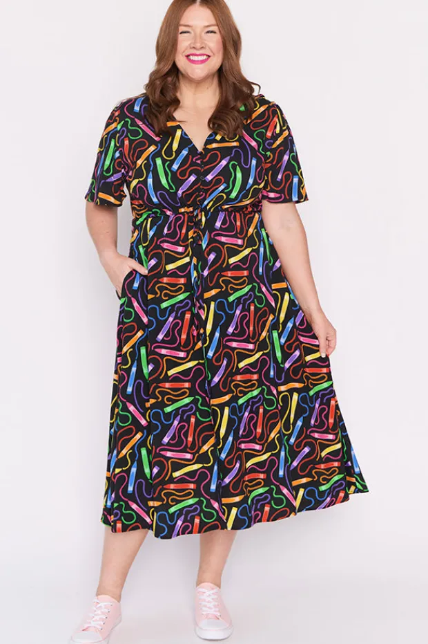 Lorraine Designs Fit & Flare Dresses | Midi Dresses*Michelle Crazy Crayons Dress