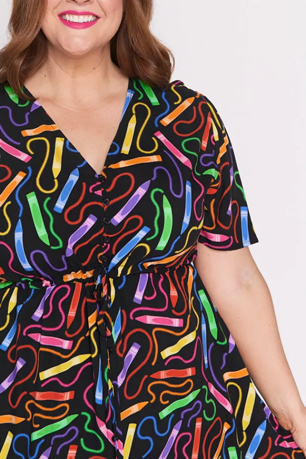 Lorraine Designs Fit & Flare Dresses | Midi Dresses*Michelle Crazy Crayons Dress