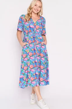 Lorraine Designs Fit & Flare Dresses | Midi Dresses*Michelle Flamingo Oasis Dress