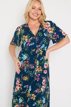 Lorraine Designs Fit & Flare Dresses | Midi Dresses*Michelle Navy In Bloom Dress