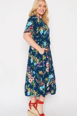 Lorraine Designs Fit & Flare Dresses | Midi Dresses*Michelle Navy In Bloom Dress