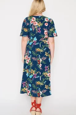 Lorraine Designs Fit & Flare Dresses | Midi Dresses*Michelle Navy In Bloom Dress