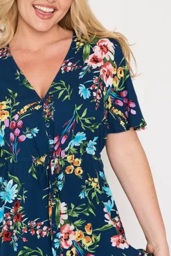 Lorraine Designs Fit & Flare Dresses | Midi Dresses*Michelle Navy In Bloom Dress