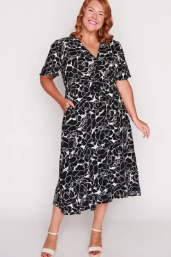 Lorraine Designs Casual Dresses | Loose Dresses*Michelle Peonies Black & White Dress