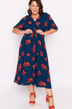 Lorraine Designs Fit & Flare Dresses | Midi Dresses*Michelle Red Poppy Fields Dress