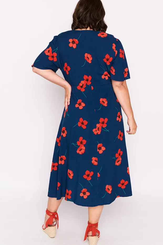 Lorraine Designs Fit & Flare Dresses | Midi Dresses*Michelle Red Poppy Fields Dress