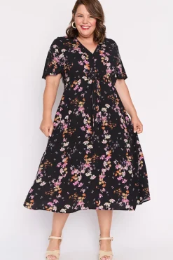 Lorraine Designs Fit & Flare Dresses | Midi Dresses*Michelle Sunset Shadow Dress