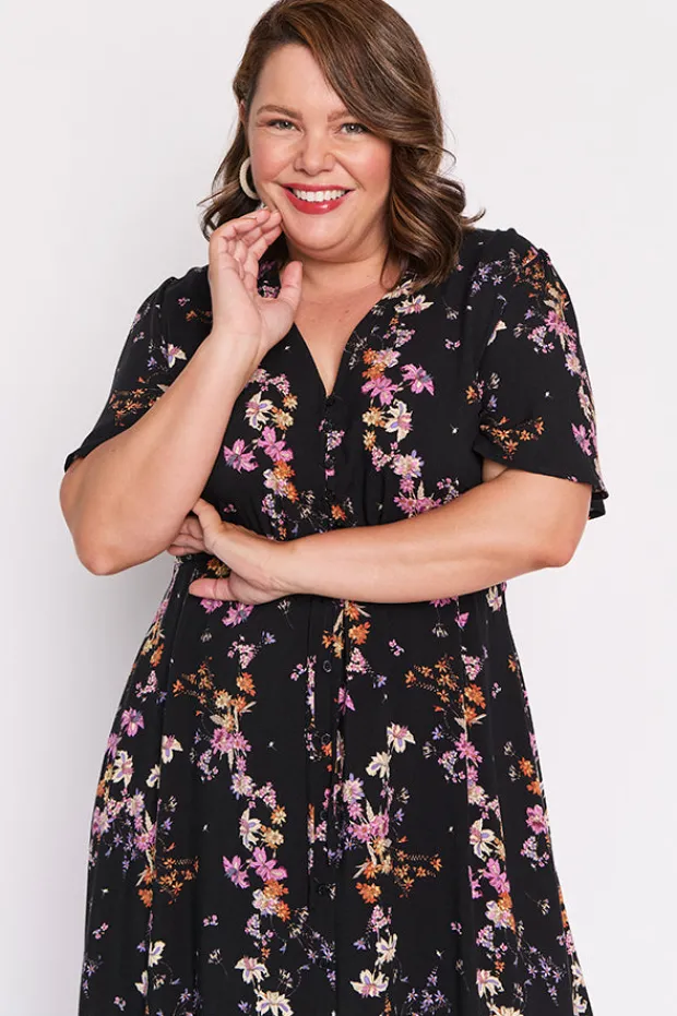 Lorraine Designs Fit & Flare Dresses | Midi Dresses*Michelle Sunset Shadow Dress