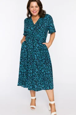 Lorraine Designs Midi Dresses | Fit & Flare Dresses*Michelle Teal Dash Dress