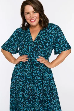 Lorraine Designs Midi Dresses | Fit & Flare Dresses*Michelle Teal Dash Dress