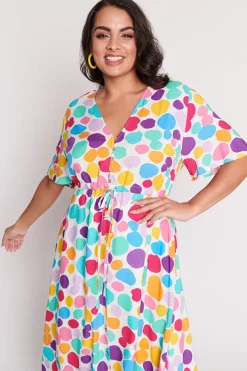 Lorraine Designs Casual Dresses | Loose Dresses*Michelle White Rainbow Pebble Dress
