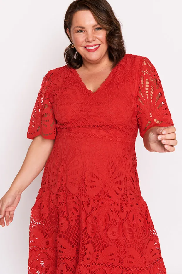 Lorraine Designs Cocktail Dresses | Bridesmaid Dresses*Nicolla Red Lace Dress