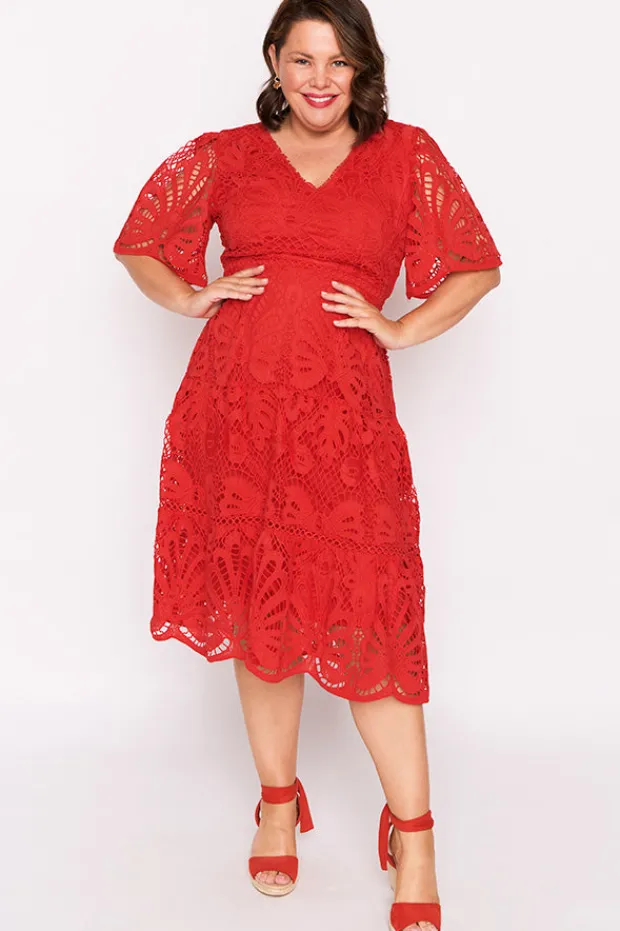 Lorraine Designs Cocktail Dresses | Bridesmaid Dresses*Nicolla Red Lace Dress