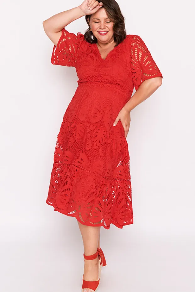 Lorraine Designs Cocktail Dresses | Bridesmaid Dresses*Nicolla Red Lace Dress