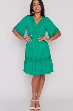Lorraine Designs Fit & Flare Dresses | Knee Length Dresses*Niki Jade Lace Trim Dress