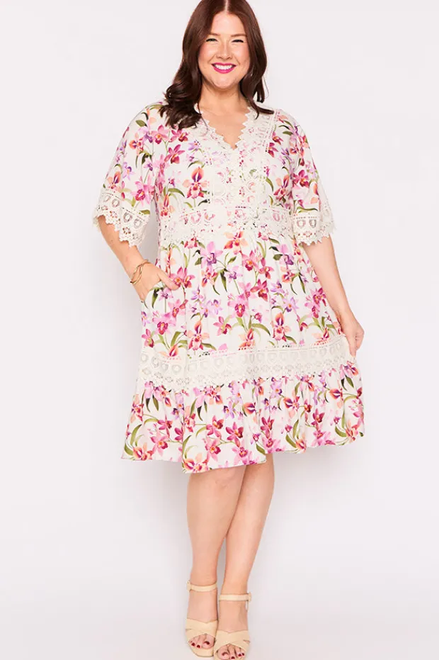 Lorraine Designs Fit & Flare Dresses | Knee Length Dresses*Niki Soft Orchids Dress