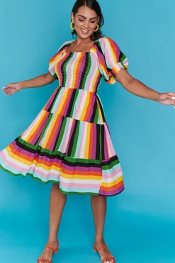 Lorraine Designs Off The Shoulder Dresses | Cocktail Dresses*Nyla New York Stripe Dress