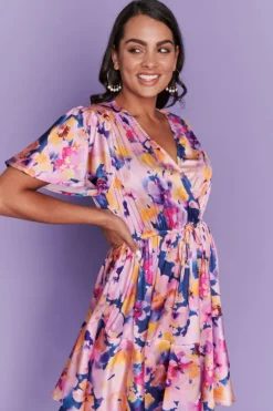 Lorraine Designs Cocktail Dresses | Fit & Flare Dresses*Peyton Watercolour Rose Party Dress