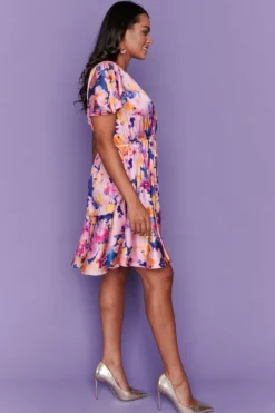 Lorraine Designs Cocktail Dresses | Fit & Flare Dresses*Peyton Watercolour Rose Party Dress