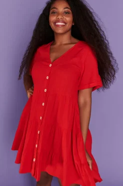 Lorraine Designs Casual Dresses | Shirt Dresses*Poppy Red Dress