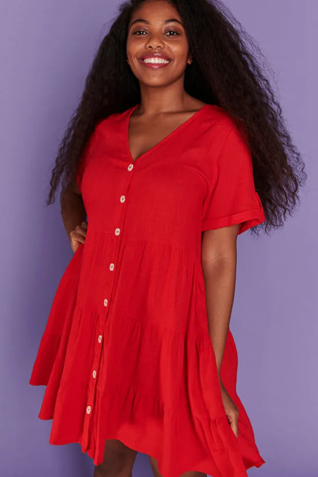 Lorraine Designs Casual Dresses | Shirt Dresses*Poppy Red Dress