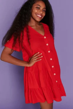 Lorraine Designs Casual Dresses | Shirt Dresses*Poppy Red Dress