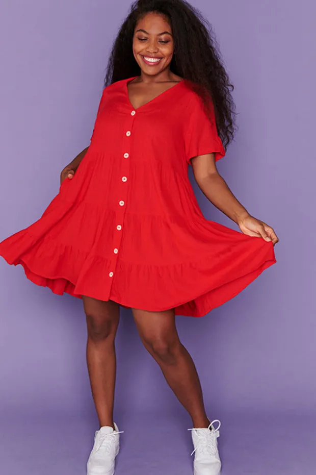 Lorraine Designs Casual Dresses | Shirt Dresses*Poppy Red Dress