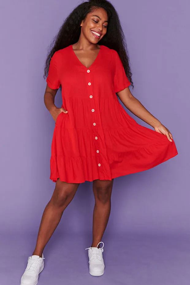 Lorraine Designs Casual Dresses | Shirt Dresses*Poppy Red Dress