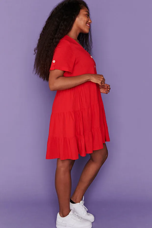 Lorraine Designs Casual Dresses | Shirt Dresses*Poppy Red Dress