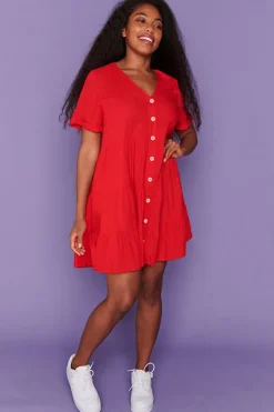 Lorraine Designs Casual Dresses | Shirt Dresses*Poppy Red Dress