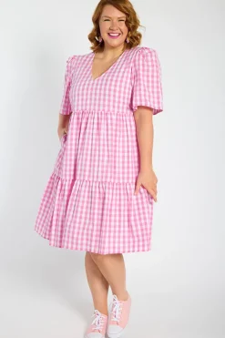 Lorraine Designs Shift Dresses | Loose Dresses*Rachelle Pink Gingham Dress
