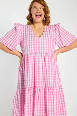 Lorraine Designs Shift Dresses | Loose Dresses*Rachelle Pink Gingham Dress