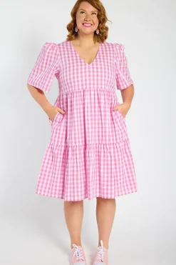 Lorraine Designs Shift Dresses | Loose Dresses*Rachelle Pink Gingham Dress