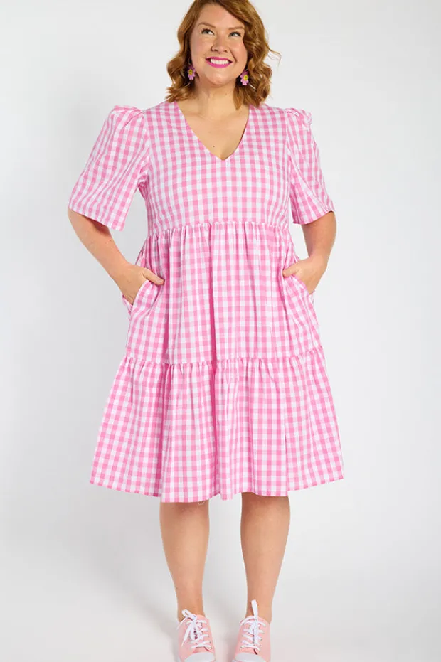 Lorraine Designs Shift Dresses | Loose Dresses*Rachelle Pink Gingham Dress