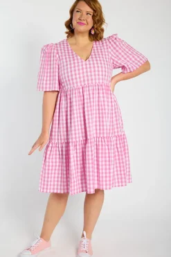 Lorraine Designs Shift Dresses | Loose Dresses*Rachelle Pink Gingham Dress