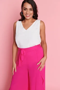 Lorraine Pants & Jeans*Reese Strawberry Pink Wrap Pant