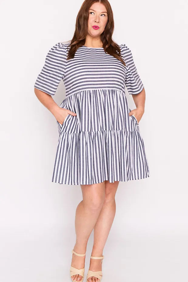 Lorraine Designs Shift Dresses | Loose Dresses*Ronnie Navy Stripe Dress
